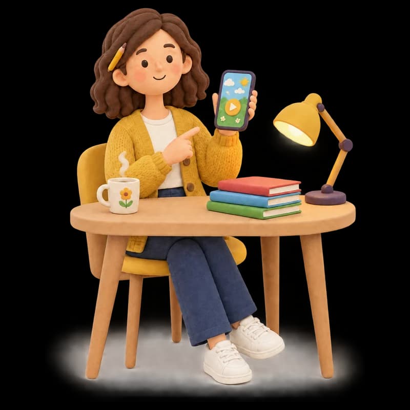 Une enseignante, le soir, à son bureau avec son téléphone